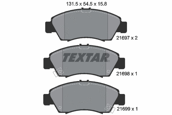 2169701 TEXTAR Комплект тормозных колодок, дисковый тормоз (фото 1)