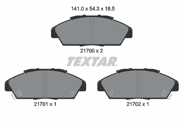 2170001 TEXTAR Комплект тормозных колодок, дисковый тормоз (фото 1)