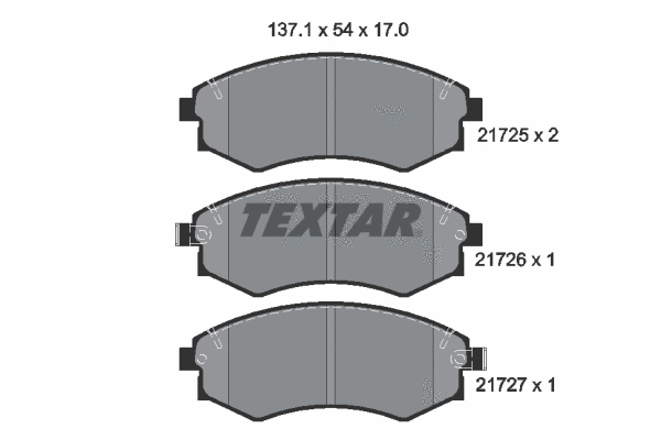 2172501 TEXTAR Комплект тормозных колодок, дисковый тормоз (фото 1)