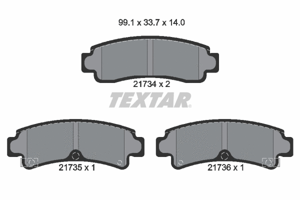 2173401 TEXTAR Комплект тормозных колодок, дисковый тормоз (фото 1)