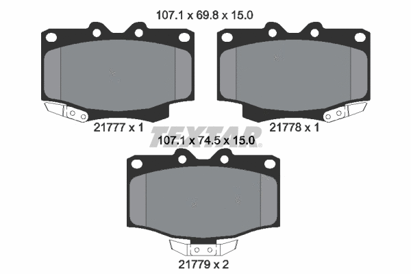 2177702 TEXTAR Комплект тормозных колодок, дисковый тормоз (фото 1)