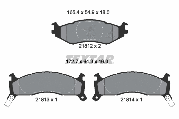 2181201 TEXTAR Комплект тормозных колодок, дисковый тормоз (фото 1)