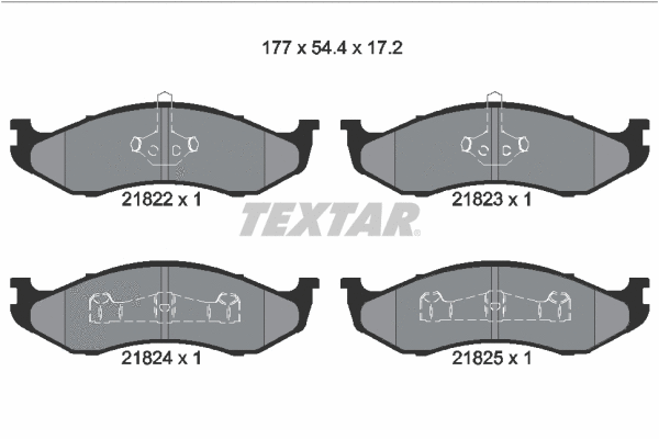 2182202 TEXTAR Комплект тормозных колодок, дисковый тормоз (фото 1)