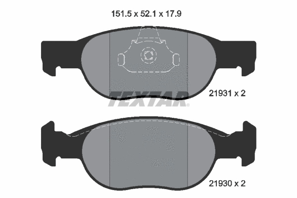 2193101 TEXTAR Комплект тормозных колодок, дисковый тормоз (фото 1)
