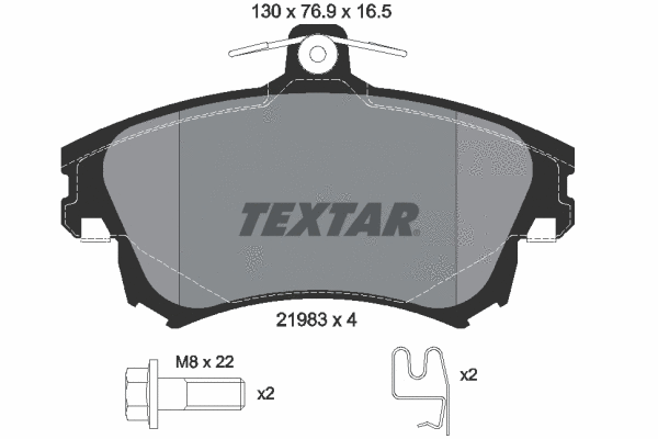2198304 TEXTAR Комплект тормозных колодок, дисковый тормоз (фото 1)