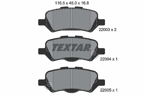 2200301 TEXTAR Комплект тормозных колодок, дисковый тормоз (фото 1)