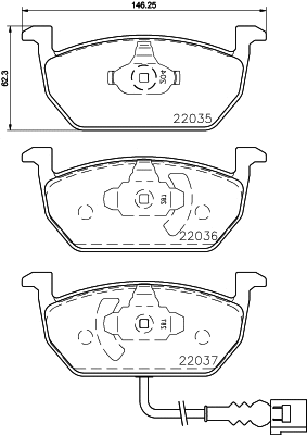 2203503 TEXTAR Комплект тормозных колодок, дисковый тормоз (фото 1)