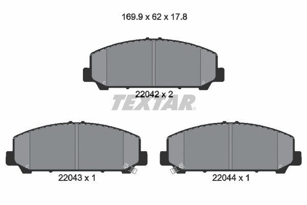 2204201 TEXTAR Комплект тормозных колодок, дисковый тормоз (фото 1)