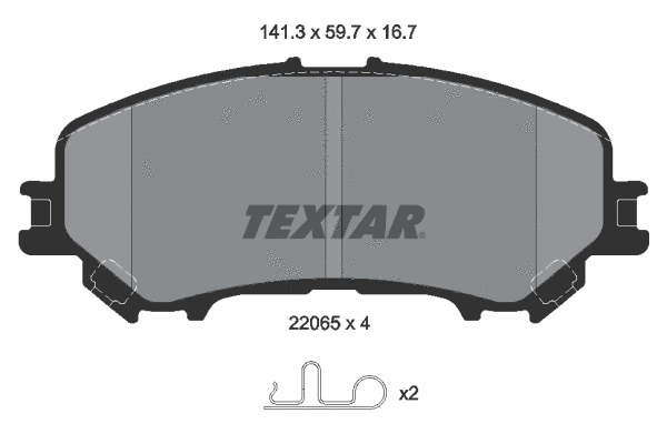 2206503 TEXTAR Комплект тормозных колодок, дисковый тормоз (фото 1)