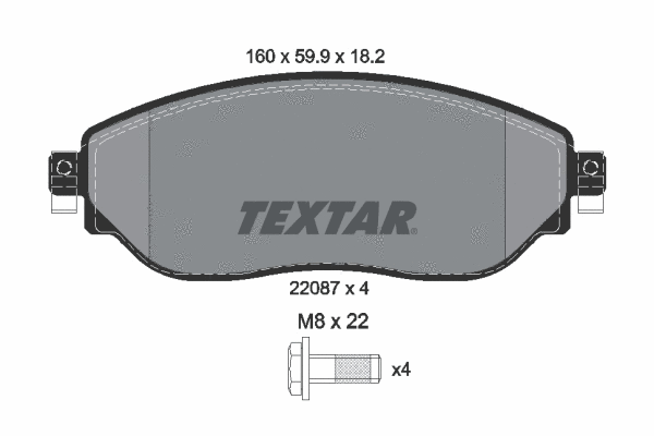2208701 TEXTAR Комплект тормозных колодок, дисковый тормоз (фото 1)