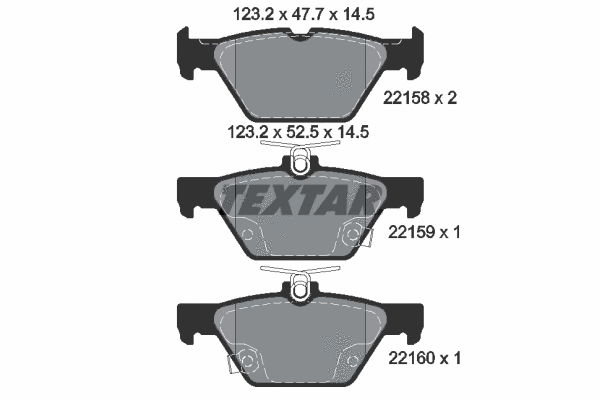 2215801 TEXTAR Комплект тормозных колодок, дисковый тормоз (фото 1)