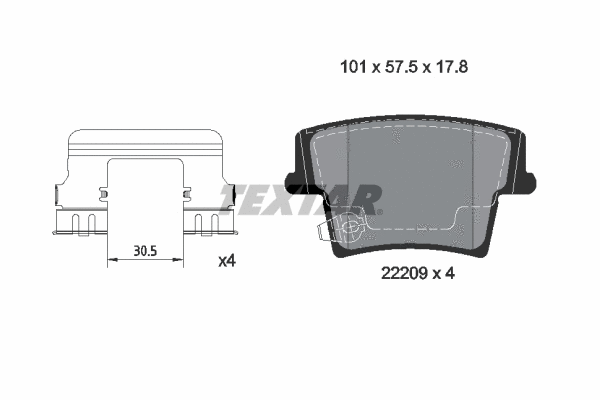 2220903 TEXTAR Комплект тормозных колодок, дисковый тормоз (фото 1)