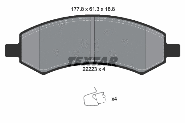 2222301 TEXTAR Комплект тормозных колодок, дисковый тормоз (фото 1)