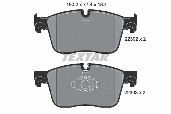 2230201 TEXTAR Комплект тормозных колодок, дисковый тормоз (фото 1)