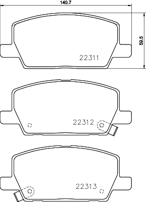 2231101 TEXTAR Комплект тормозных колодок, дисковый тормоз (фото 1)