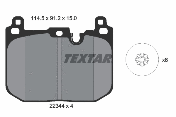 2234401 TEXTAR Комплект тормозных колодок, дисковый тормоз (фото 1)