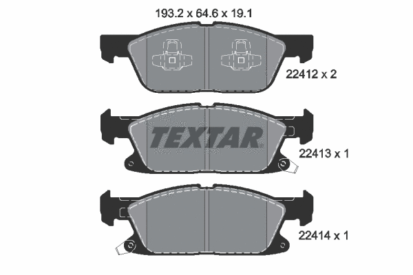 2241201 TEXTAR Комплект тормозных колодок, дисковый тормоз (фото 1)