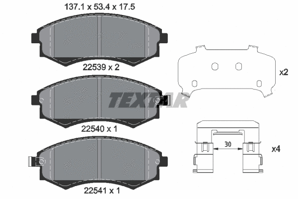 2253901 TEXTAR Комплект тормозных колодок, дисковый тормоз (фото 1)