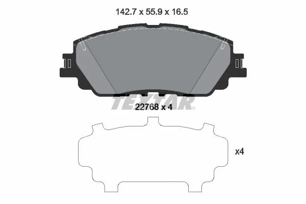 2276801 TEXTAR Комплект тормозных колодок, дисковый тормоз (фото 1)