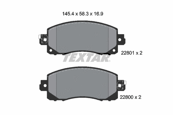 2280001 TEXTAR Комплект тормозных колодок, дисковый тормоз (фото 1)
