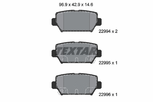 2299401 TEXTAR Комплект тормозных колодок, дисковый тормоз (фото 1)