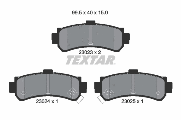 2302301 TEXTAR Комплект тормозных колодок, дисковый тормоз (фото 1)