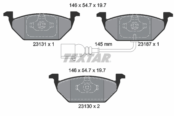2313181 TEXTAR Комплект тормозных колодок, дисковый тормоз (фото 1)