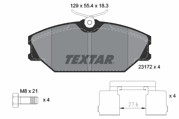 2317203 TEXTAR Комплект тормозных колодок, дисковый тормоз (фото 1)