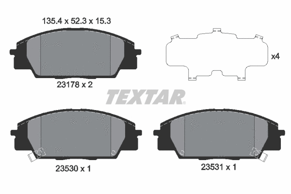 2317801 TEXTAR Комплект тормозных колодок, дисковый тормоз (фото 1)
