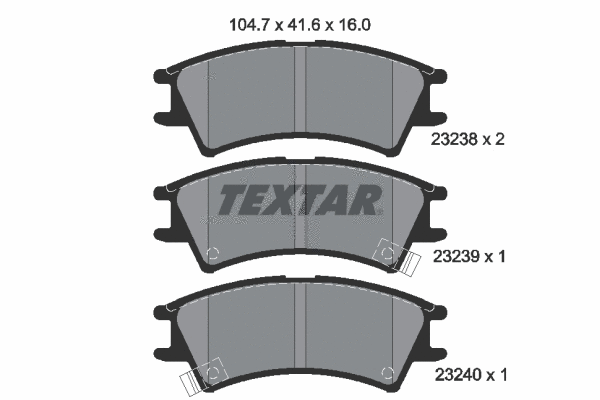 2323802 TEXTAR Комплект тормозных колодок, дисковый тормоз (фото 1)