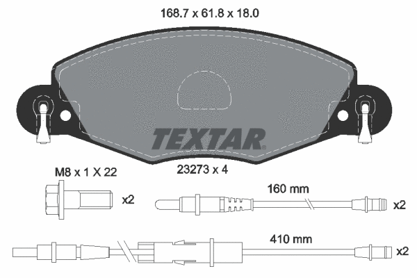 2327301 TEXTAR Комплект тормозных колодок, дисковый тормоз (фото 1)