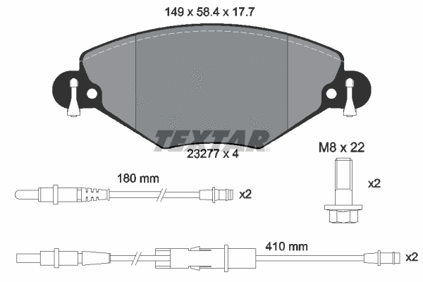 2327701 TEXTAR Комплект тормозных колодок, дисковый тормоз (фото 1)