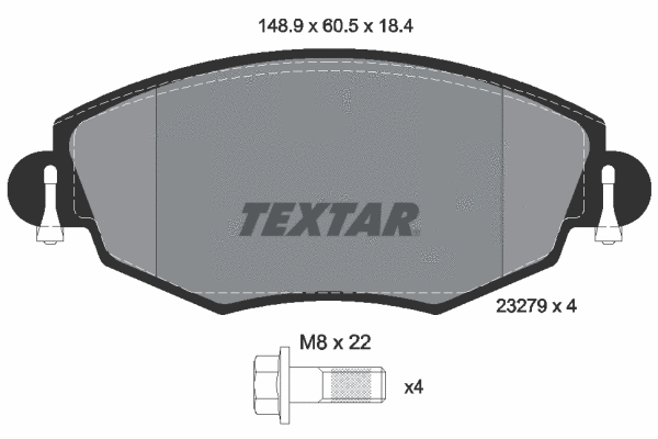 2327904 TEXTAR Комплект тормозных колодок, дисковый тормоз (фото 1)