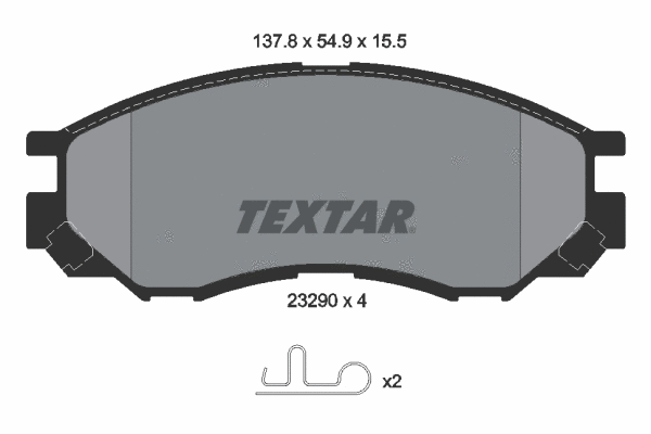 2329002 TEXTAR Комплект тормозных колодок, дисковый тормоз (фото 1)