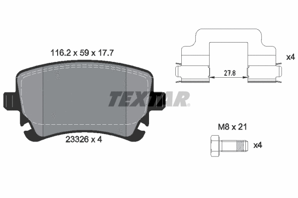 2332681 TEXTAR Комплект тормозных колодок, дисковый тормоз (фото 1)