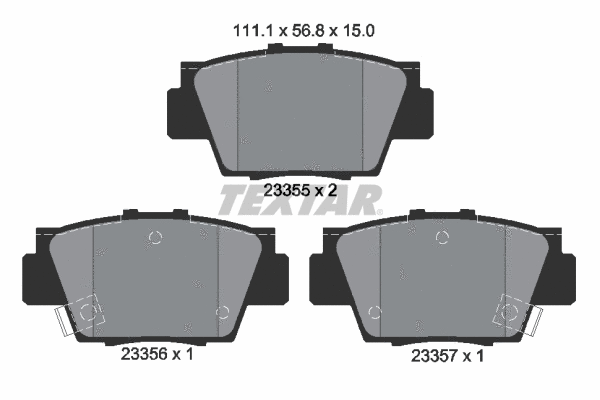 2335501 TEXTAR Комплект тормозных колодок, дисковый тормоз (фото 1)