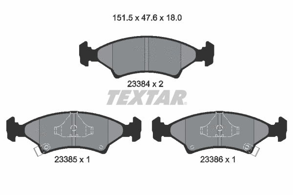 2338401 TEXTAR Комплект тормозных колодок, дисковый тормоз (фото 1)