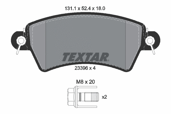 2339602 TEXTAR Комплект тормозных колодок, дисковый тормоз (фото 1)