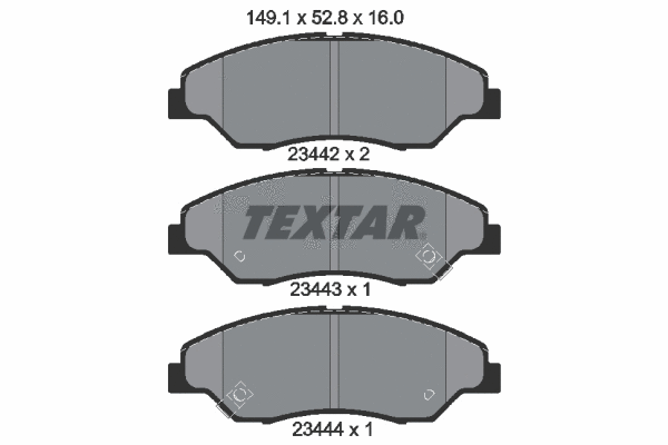 2344201 TEXTAR Комплект тормозных колодок, дисковый тормоз (фото 1)