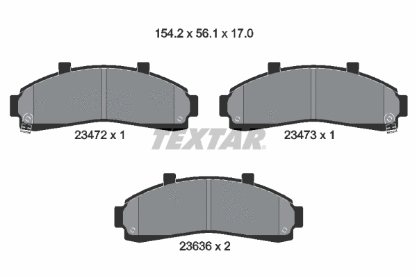 2347201 TEXTAR Комплект тормозных колодок, дисковый тормоз (фото 1)