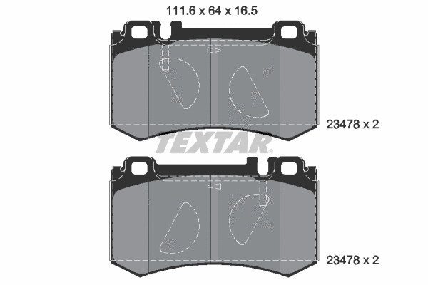 2347801 TEXTAR Комплект тормозных колодок, дисковый тормоз (фото 1)