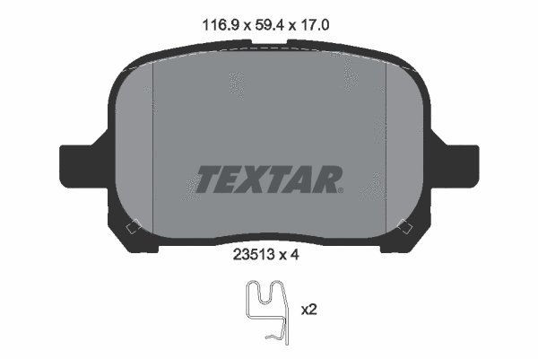 2351302 TEXTAR Комплект тормозных колодок, дисковый тормоз (фото 1)