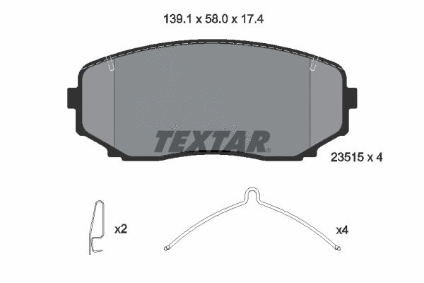 2351503 TEXTAR Комплект тормозных колодок, дисковый тормоз (фото 1)