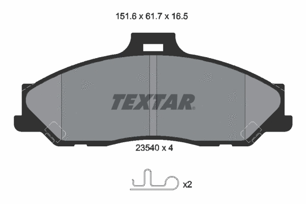 2354001 TEXTAR Комплект тормозных колодок, дисковый тормоз (фото 1)