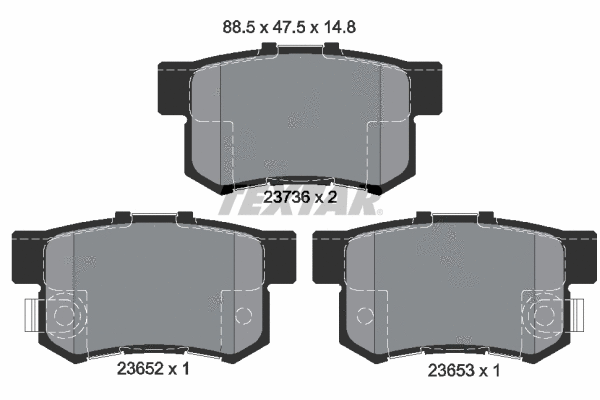 2365201 TEXTAR Комплект тормозных колодок, дисковый тормоз (фото 1)