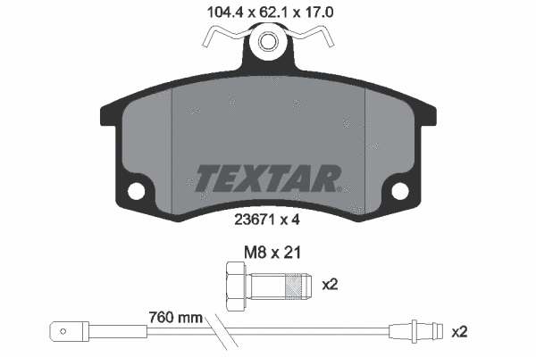 2367101 TEXTAR Комплект тормозных колодок, дисковый тормоз (фото 1)