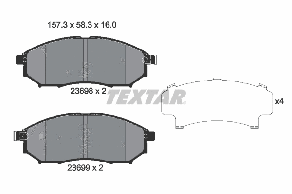 2369801 TEXTAR Комплект тормозных колодок, дисковый тормоз (фото 1)
