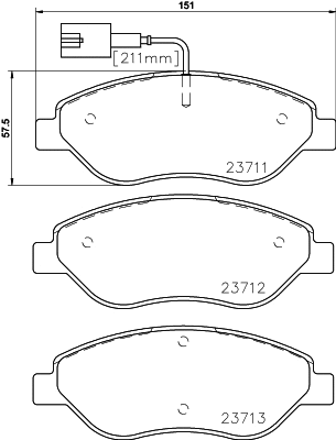 2371102 TEXTAR Комплект тормозных колодок, дисковый тормоз (фото 1)