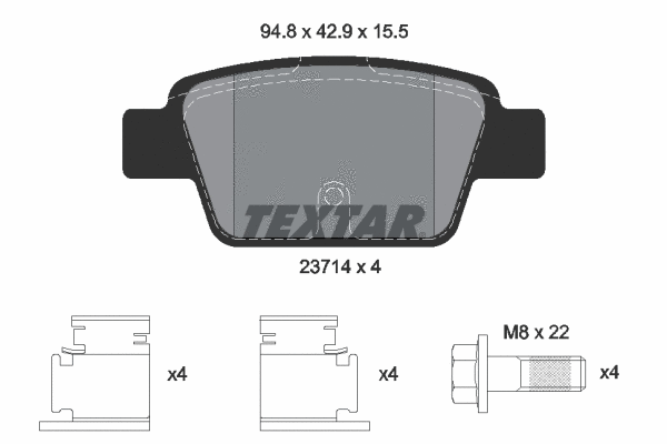 2371401 TEXTAR Комплект тормозных колодок, дисковый тормоз (фото 1)