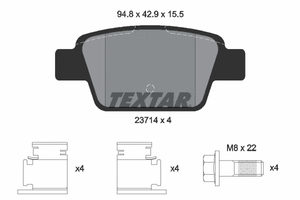 2371481 TEXTAR Комплект тормозных колодок, дисковый тормоз (фото 1)